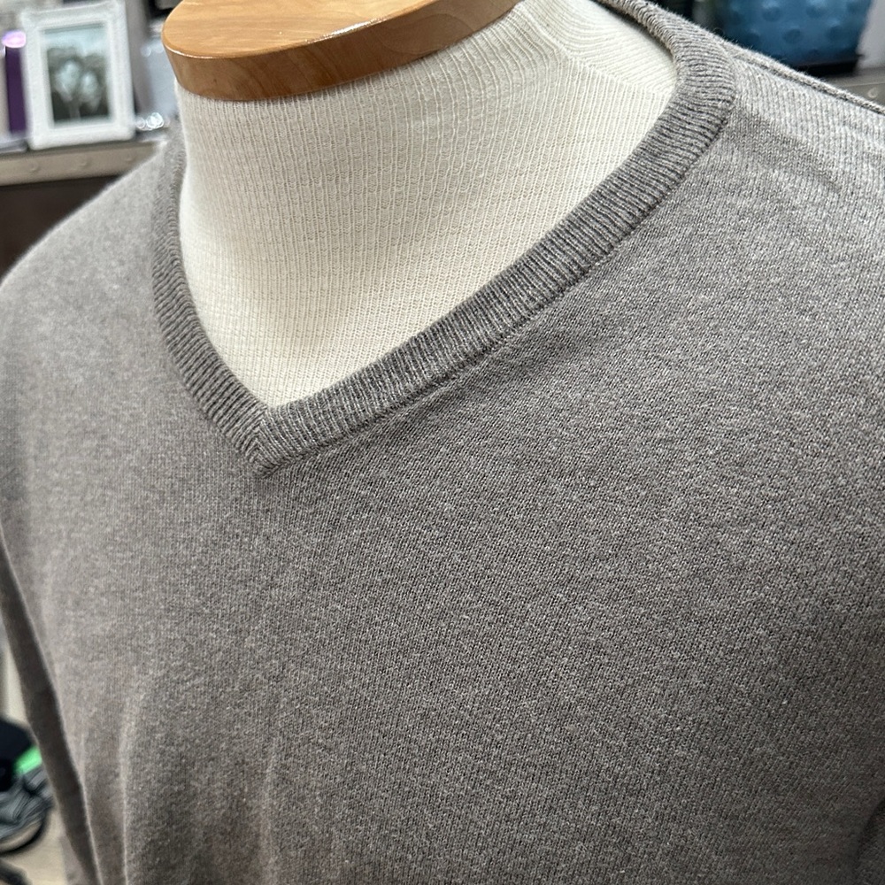 J. Crew Men's Taupe V-Neck Sweater